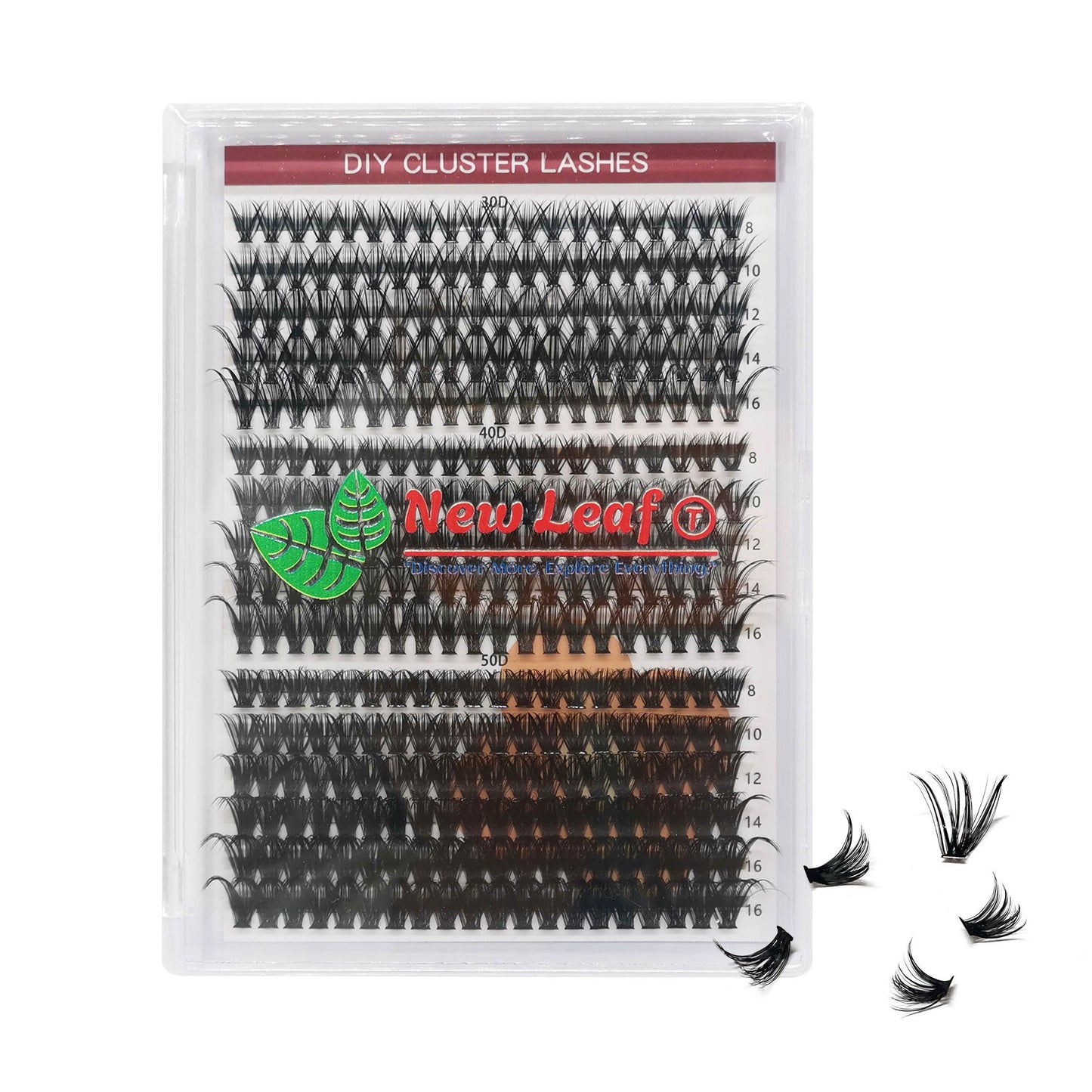 Lash Extensions 30D 40D 50D Mix 320 PCS Natural Beautiful Black Soft Handmade Consistent New Leaf  DIY Cluster Lashes with Super Thin Band Volume